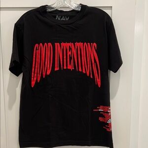 NAV x Vlone Black and Red Graphic T-Shirt for Men in men’s Medium